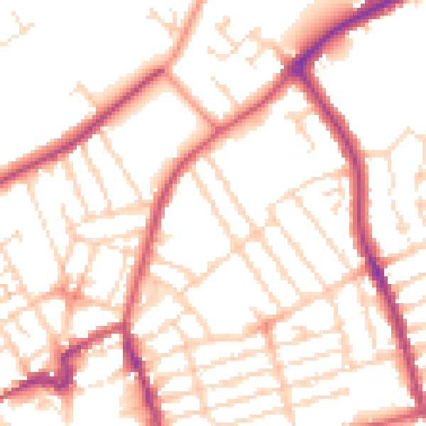 Daytime road noise heatmap for NN8 1EE
