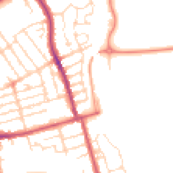 Daytime road noise heatmap for NN8 1EQ