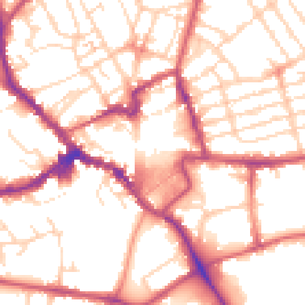 Daytime road noise heatmap for NN8 1EU