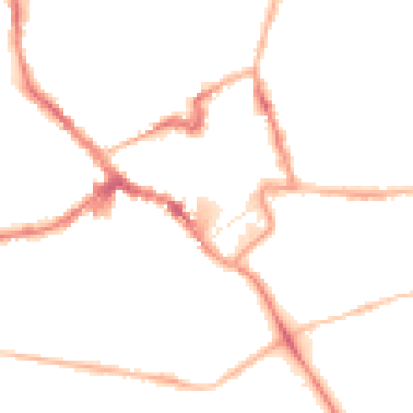 Night-time road noise heatmap for NN8 1EY