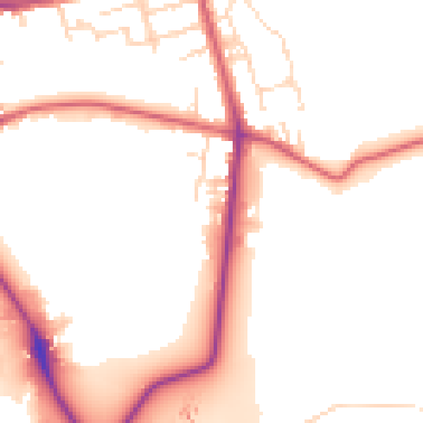 Daytime road noise heatmap for NN8 1FA