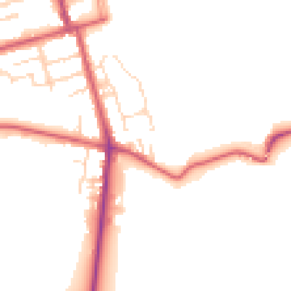Daytime road noise heatmap for NN8 1FE