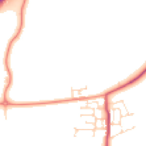 Daytime road noise heatmap for NN8 1FW