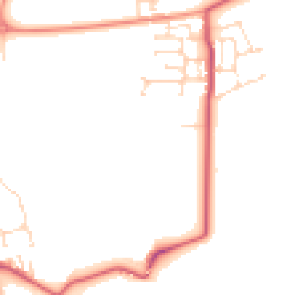 Daytime road noise heatmap for NN8 1GS