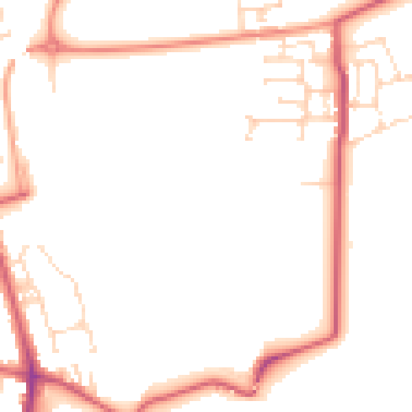 Daytime road noise heatmap for NN8 1GT