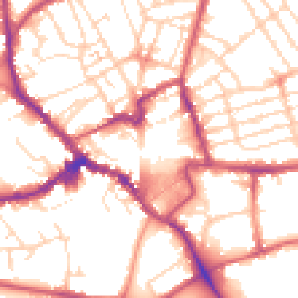 Daytime road noise heatmap for NN8 1HA