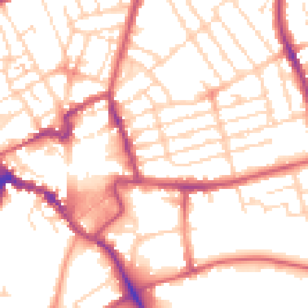 Daytime road noise heatmap for NN8 1HW
