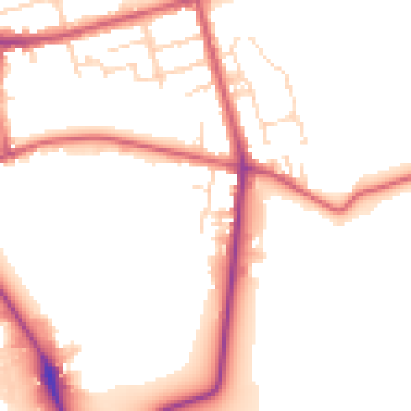 Daytime road noise heatmap for NN8 1JN