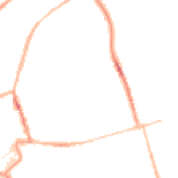 Night-time road noise heatmap for NN8 1JZ