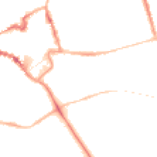 Night-time road noise heatmap for NN8 1LL