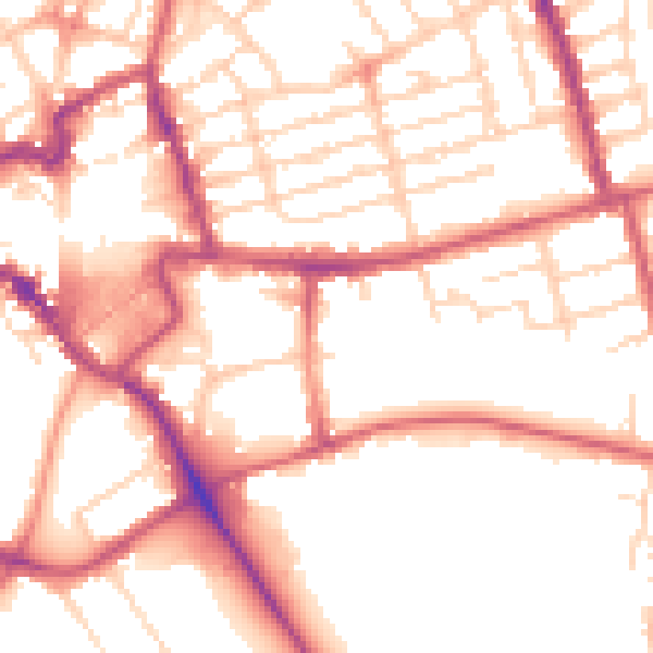 Daytime road noise heatmap for NN8 1LS