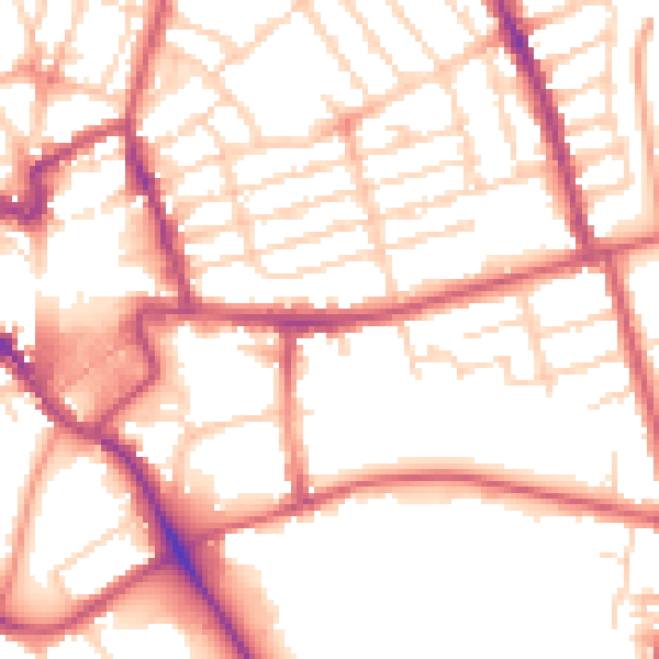 Daytime road noise heatmap for NN8 1NB