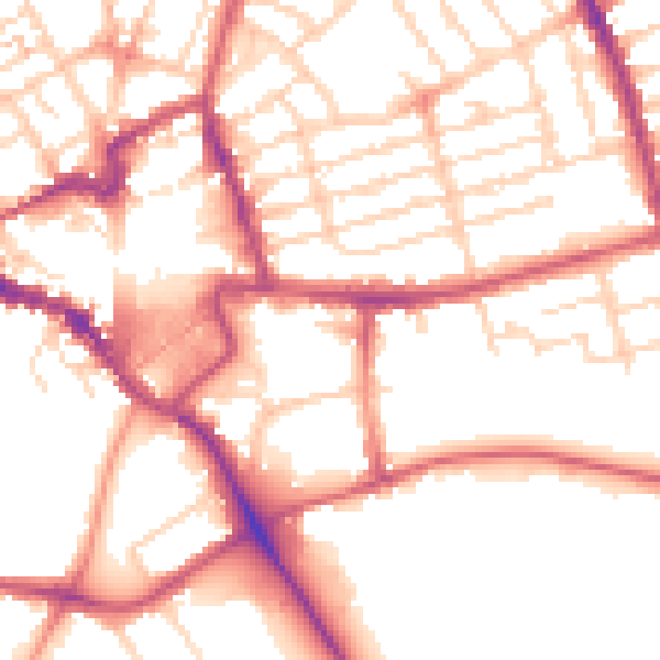 Daytime road noise heatmap for NN8 1NX