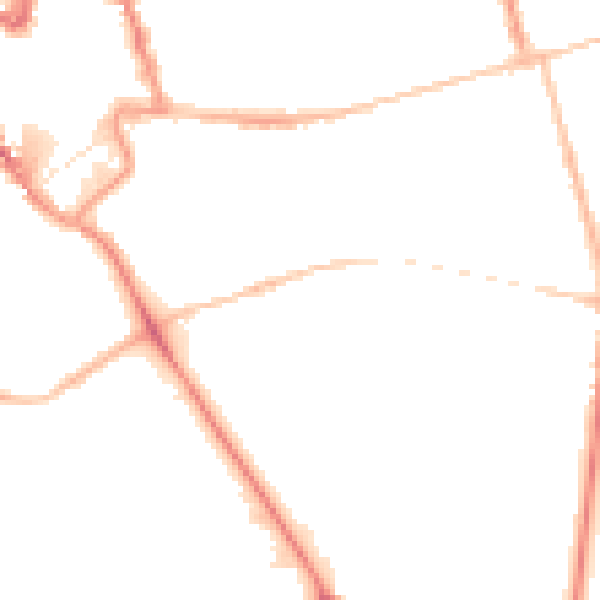 Night-time road noise heatmap for NN8 1PG