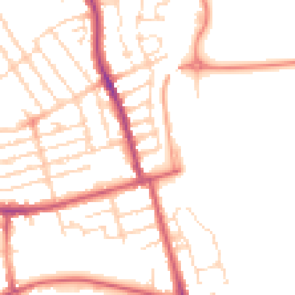 Daytime road noise heatmap for NN8 1PZ