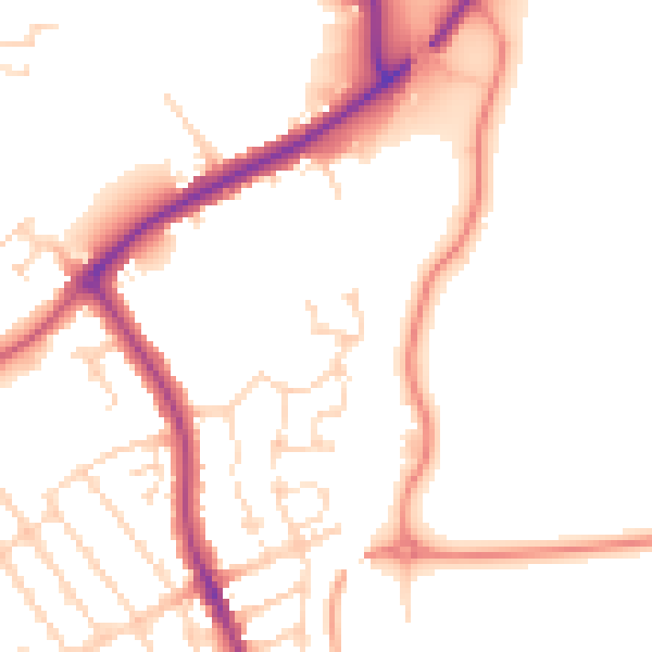 Daytime road noise heatmap for NN8 1SU