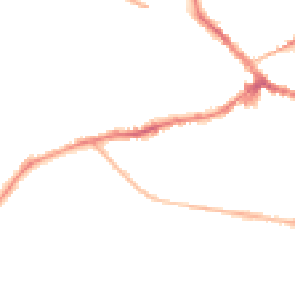 Night-time road noise heatmap for NN8 2AL
