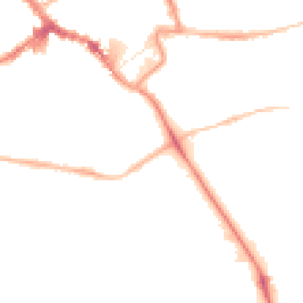 Night-time road noise heatmap for NN8 2DG