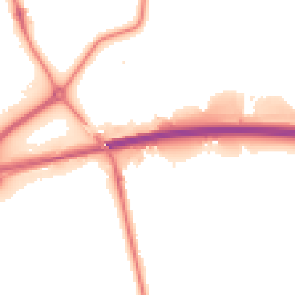 Night-time road noise heatmap for NN8 2EE