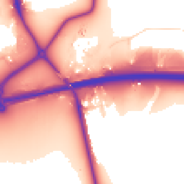 Daytime road noise heatmap for NN8 2EQ