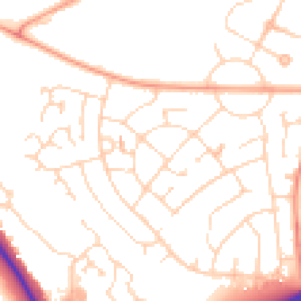 Daytime road noise heatmap for NN8 2ET