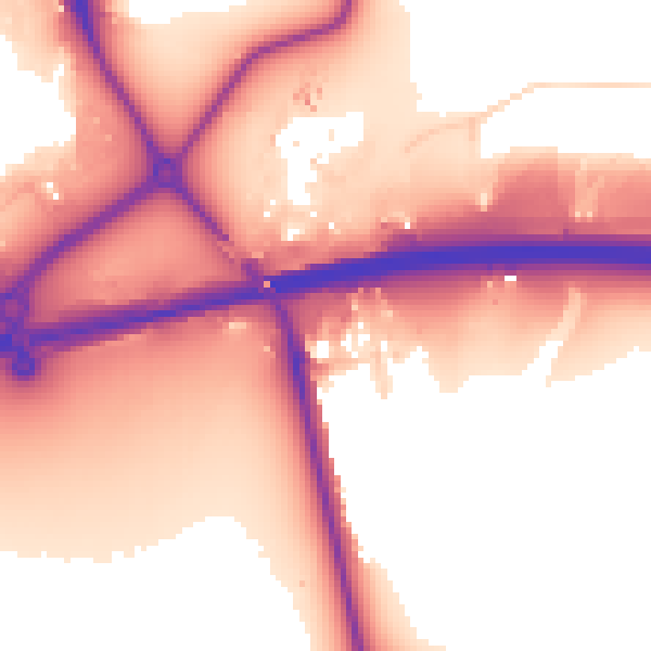 Daytime road noise heatmap for NN8 2FD