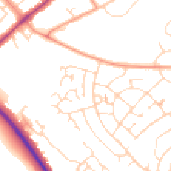 Daytime road noise heatmap for NN8 2HH
