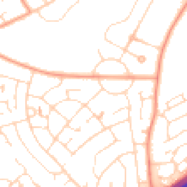 Daytime road noise heatmap for NN8 2HU