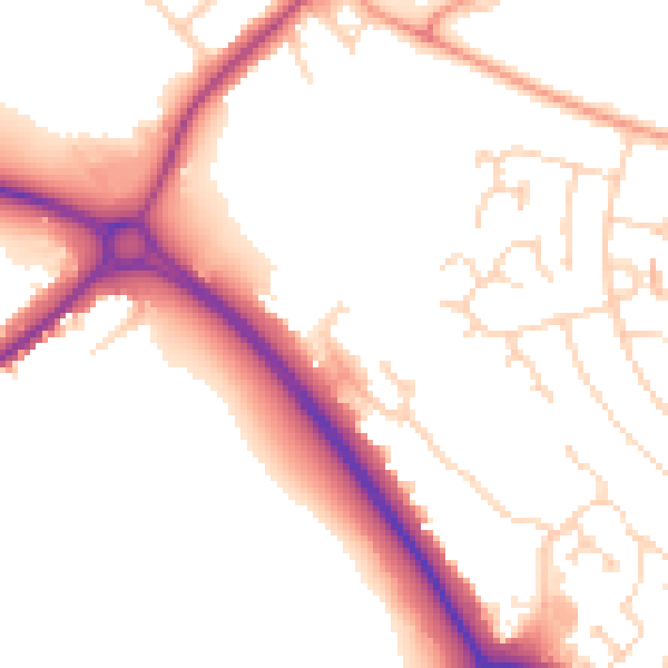 Daytime road noise heatmap for NN8 2JF