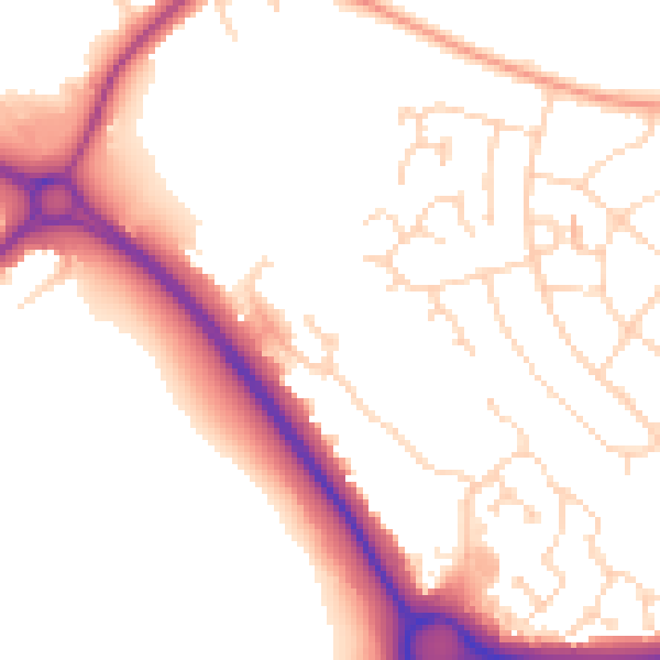Daytime road noise heatmap for NN8 2JQ