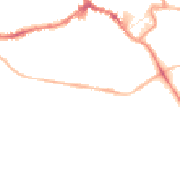 Night-time road noise heatmap for NN8 2LB