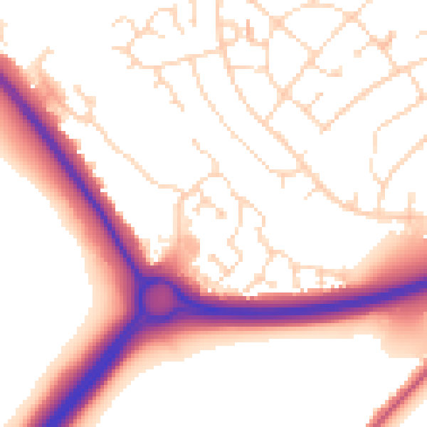 Daytime road noise heatmap for NN8 2LP