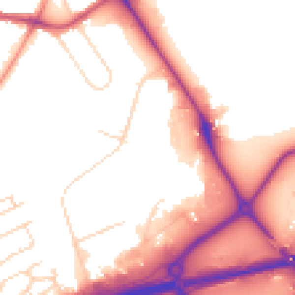 Daytime road noise heatmap for NN8 2QE