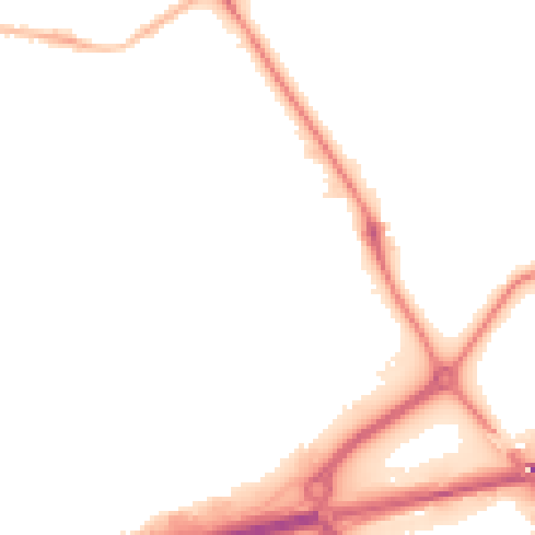 Night-time road noise heatmap for NN8 2QE