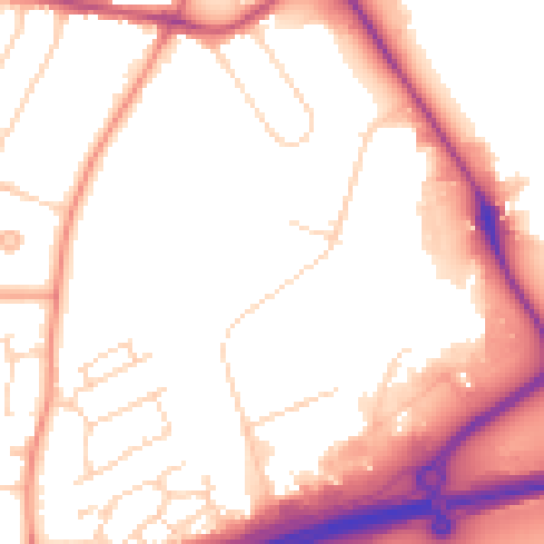 Daytime road noise heatmap for NN8 2QH