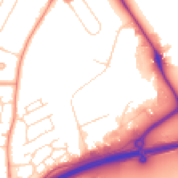 Daytime road noise heatmap for NN8 2QR