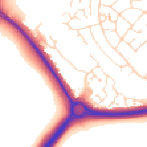 Daytime road noise heatmap for NN8 2RT