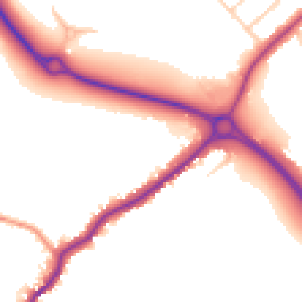 Daytime road noise heatmap for NN8 2UL