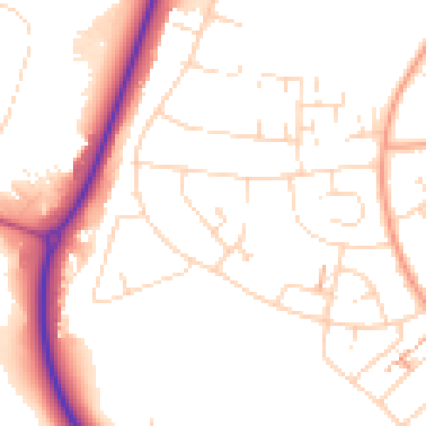 Daytime road noise heatmap for NN8 3BF