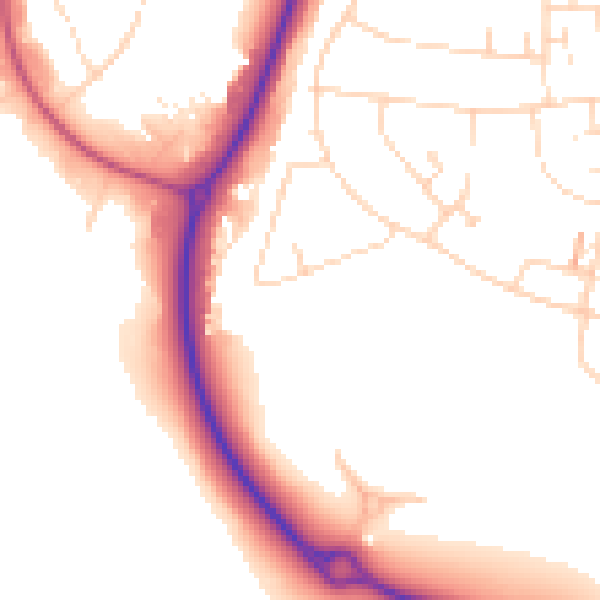 Daytime road noise heatmap for NN8 3DY