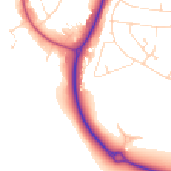 Daytime road noise heatmap for NN8 3EA