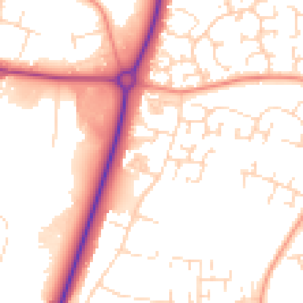 Daytime road noise heatmap for NN8 3LN