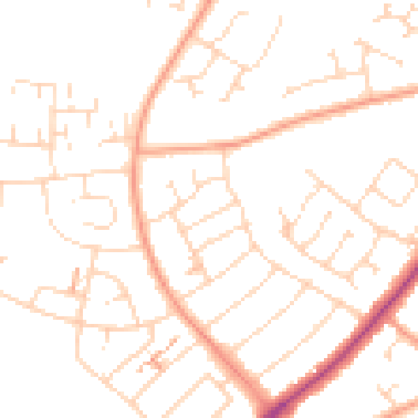 Daytime road noise heatmap for NN8 3NW