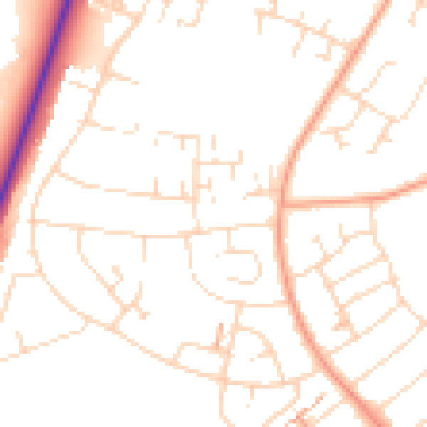 Daytime road noise heatmap for NN8 3RZ