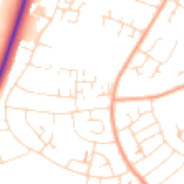 Daytime road noise heatmap for NN8 3SA