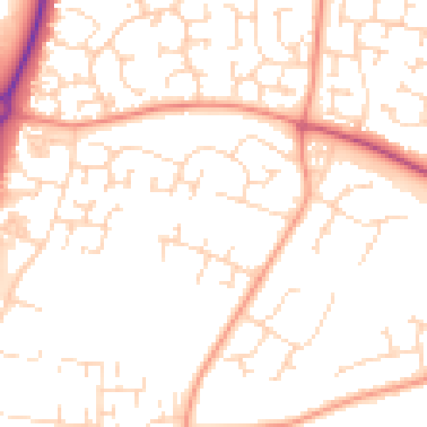 Daytime road noise heatmap for NN8 3ZA