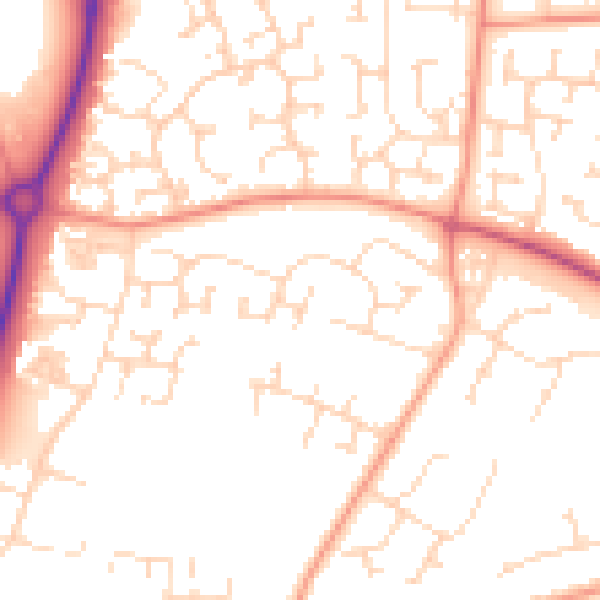 Daytime road noise heatmap for NN8 3ZH