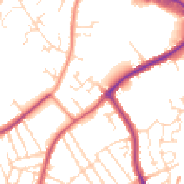 Daytime road noise heatmap for NN8 4AR