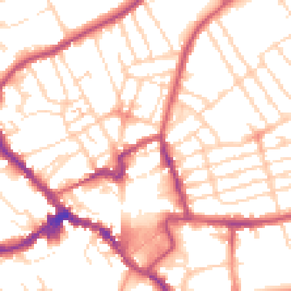 Daytime road noise heatmap for NN8 4DH
