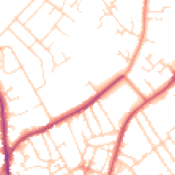 Daytime road noise heatmap for NN8 4ED